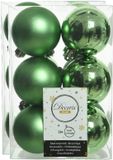 Decoris Kerstballen - 24 stuks - Groen - 6 cm - Kunststof