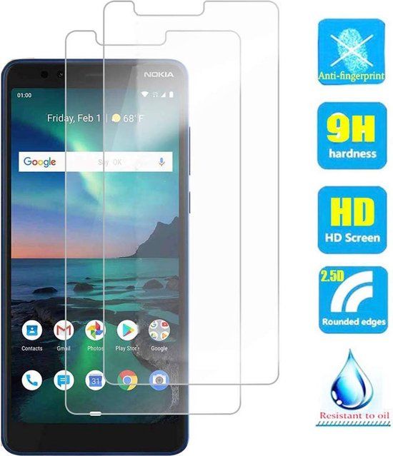 2x Screenprotector Tempered Glass - Nokia 3.1