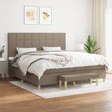 Maison Exclusive - Sommier à lattes de lit avec matelas Taupe 200x200 cm Tissu