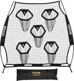 VEVOR Voetbaltrainer werpnet oefennet 208x91x189cm zwart