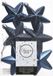 Decoris kersthangers - 6 stuks - 7.5cm - kunststof - bleu foncé