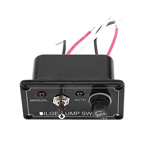 Niiyen Tuimelschakelaarpaneel, 12V Tuimelschakelaarpaneel en zekering, DC LED-indicator Lenspompschakelpaneel Handmatig/Uit/Auto voor Boot Marine