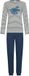 Pastunette Nordic Bloom Pyjama Bio-Katoen Blauw/Wit Gestreept Maat 52