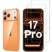 Phonillico® Hoes voor iPhone 17 PRO met 2 Gehard Glas Schermbeschermers