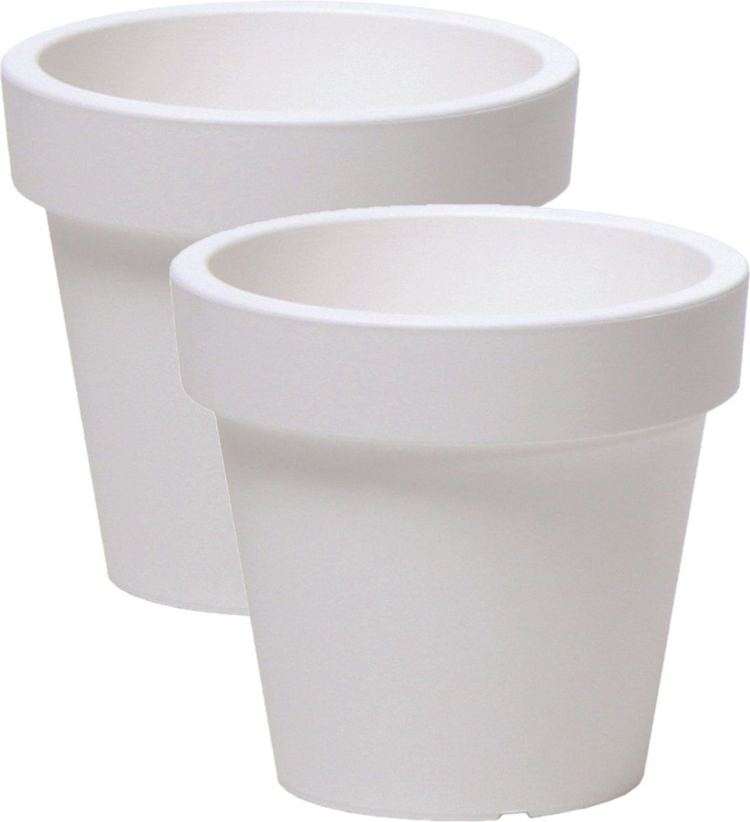 Prosperplast Basic Plantenpot - 13.5 cm - Parel Wit - 4 stuks