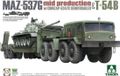 TAKOM Modelbouwpakket Militaire voertuigen - 5013 MAZ-537G w/ChMZAP-5247G Semi-trailer mid production - T-54B Plastic - 1:72 - Modelbouw
