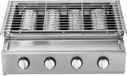 Grill à gaz mobile - GB-04A grill de table avec 4 brûleurs - acier inoxydable - plaque infrarouge en céramique - propane/GPL (basse pression) - surface de cuisson : 55,8 x 23,2 cm - dimensions : 58 x 40 x 20 cm