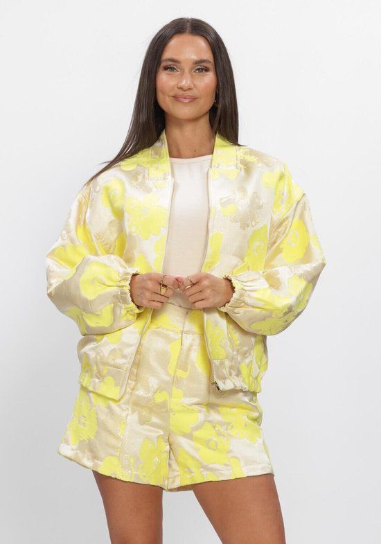 Studio Amaya Fenna Bomber Jassen Dames - Zomerjas - Geel - Maat XL