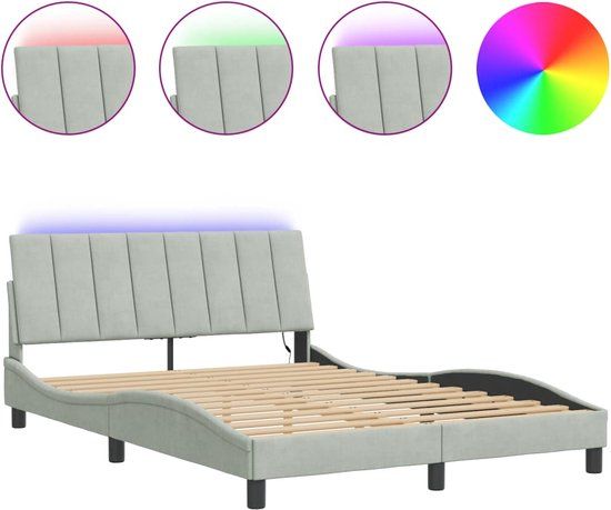 vidaXL Bedframe - Fluweel - Lichtgrijs - 120x200 cm