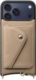 AVY Leren Hoesje Geschikt voor Apple iPhone 17 Pro Max | Met Magnetische Kaarthouder | Compatibel met MagSafe | Leather Case met Wallet | Beige