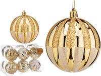 Krist+ 12x Gedecoreerde Kerstballen - Goud - Kunststof - 8 cm