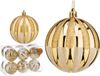 Krist+ 12x Gedecoreerde Kerstballen - Goud - Kunststof - 8 cm