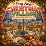 Cozy Easy Christmas Village Coloring Book