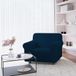 Italian Bed Linen Elastische bankovertrek IRIS met volledige afdekking, donkerblauw, 1-zits