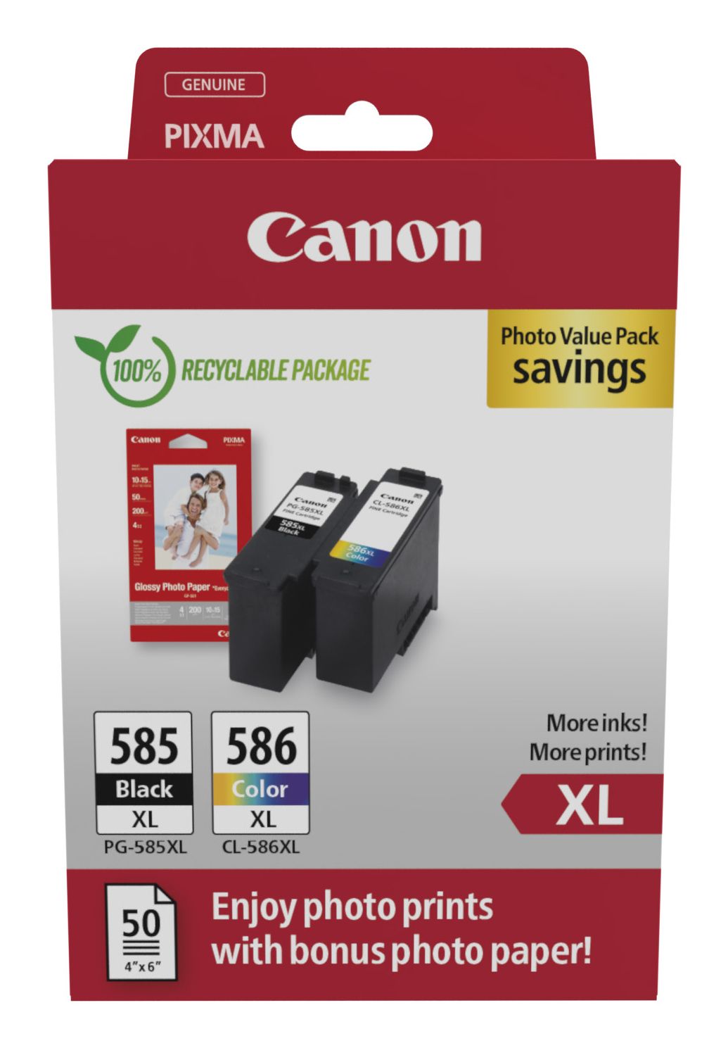 Canon PG-585XL/CL-586XL Combo Pack + Fotopapier