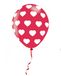 Amscan Feest ballonnen met hartjes motief - 6x stuks - rood - 27.5 cm - Valentijnsdag/huwelijk thema