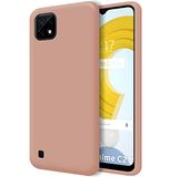 Tumundosmartphone Hoes van vloeibare siliconen, ultrazacht, voor Realme C21, roze