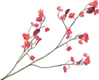 Silk-ka Kunstbloem-Zijden Bloem-Kunsttak Bessentak Rood-Roze 93 cm