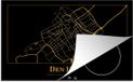 Merkloos KitchenYeah® Inductie beschermer 77x51 cm - Stadskaart Den Haag - Goud Zwart
