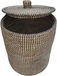 Panier à linge avec couvercle – herbe marine – 40 litres – naturel noir