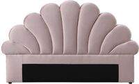 Vente-unique Schelpvormig hoofdbord - 160 cm - Fluweel - Roze - MOANA