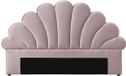 Vente-unique Schelpvormig hoofdbord - 160 cm - Fluweel - Roze - MOANA
