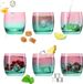 Bol Drinkglazen rose-turquoise en verre, coloré, 200 ml (max. 320 ml), set de 6