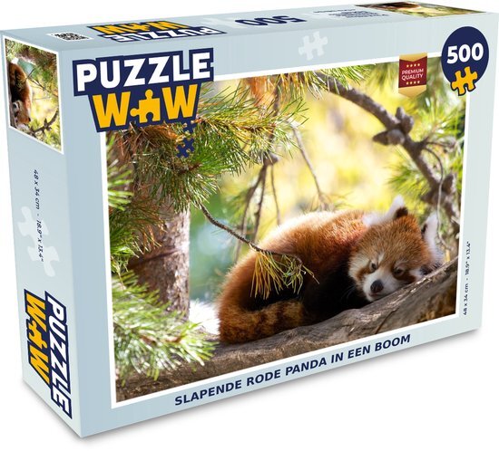 MuchoWow Puzzel Panda - Hout - Planten - Legpuzzel - Puzzel 500 stukjes