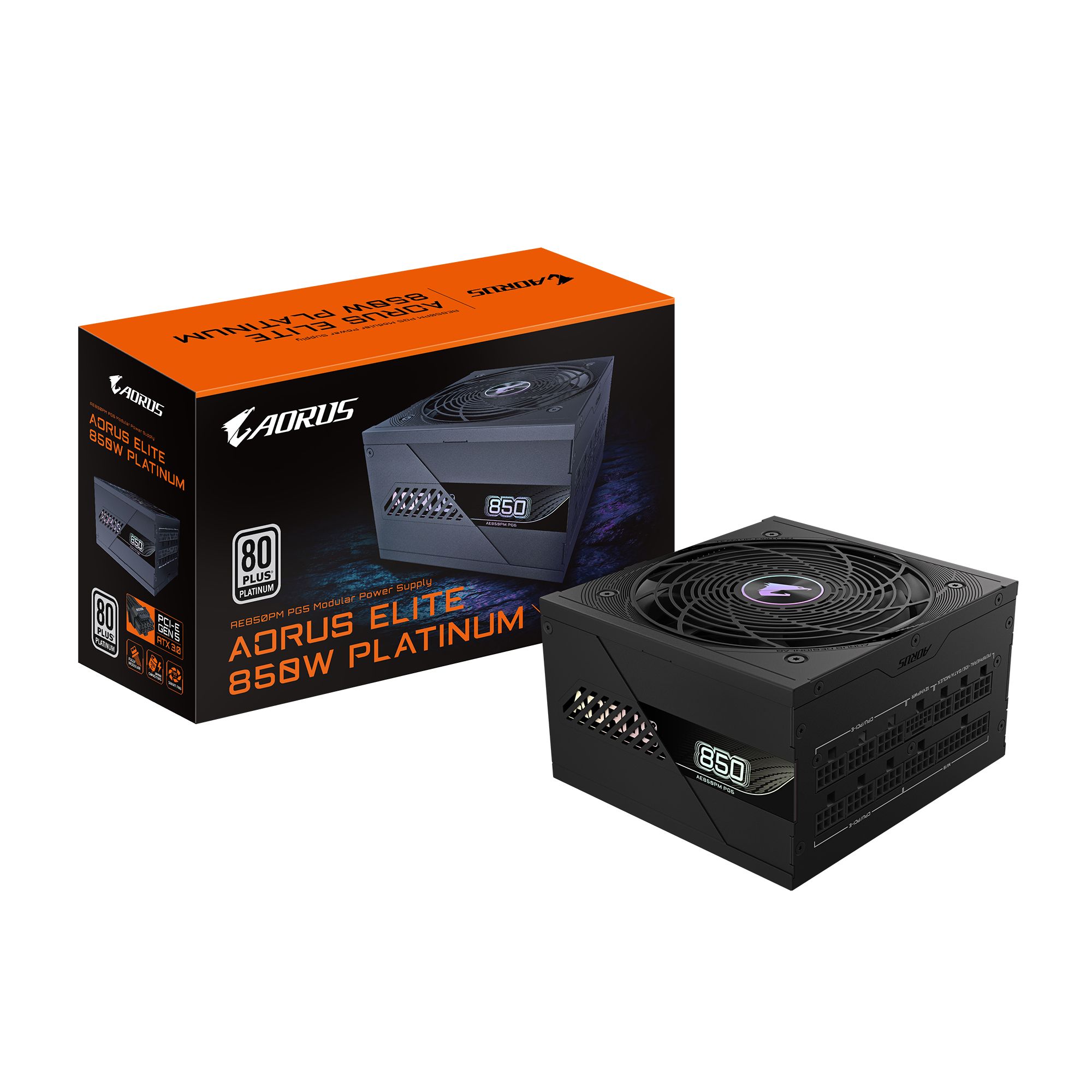 GIGABYTE AORUS ELITE P850W - Voeding - 850W - 80 Plus Platinum - Modulair