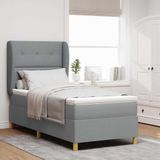 Prolenta Maison Exclusive - Boxspringbed met hoofdeinde, lichtgrijs, 200 x 90 cm, gestoffeerd