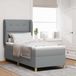 Prolenta Maison Exclusive - Boxspringbed met hoofdeinde, lichtgrijs, 200 x 90 cm, gestoffeerd