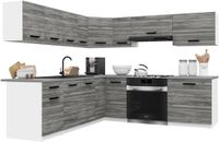B BELINI GROUP BELINI Keukenblok ITALIA 7 - Keukenmeubel Set 420 cm Grijs Glamour met Werkbladen