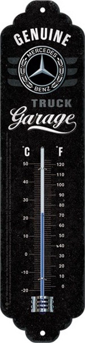 Nostalgic Art Thermometer - Mercedes Benz Trucks - Zwart - Metaal