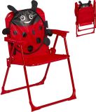 Merkloos Relaxdays Campingstoel kinderen - opvouwbaar - zithoogte: 26 cm - lieveheersbeestje