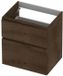 INK - Onderkast 2 Laden Greeploos Fineer Eiken met Houten Keerlijst A-symmetrisch - 600x450x650 Mm - Chocolate Fineer