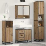 vidaXL Badkamermeubel Set 3-delig Artisan Eiken 35 x 37,5 x 188,5 cm