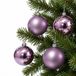 Decoris Kerstballen - 12x st - lila paars - D8 cm - kunststof - mat/glans - kerstversiering
