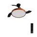 CREATE - Plafondventilator 40W stil met intrekbare bladen met licht - Ø108cm - Zwart / Donker hout - Afstandsbediening - WIND CLEAR STUDIO