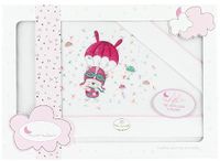 Beddengoedset INTERBABY Beddengoedset voor kinderbed, motief: Paraídas, wit, roze, 100% katoen