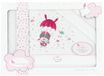 Beddengoedset INTERBABY Beddengoedset voor kinderbed, motief: Paraídas, wit, roze, 100% katoen