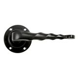 Amig - Set van 2 deurklinken voor doorgangsdeuren Mod.101P - 280 x 45 x 3,5 mm - 8 mm vierkante spindel - Gesmeed model - Gemaakt van zamak met zwarte afwerking