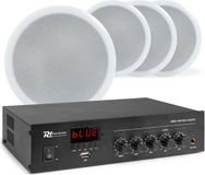 Power Dynamics Geluidsinstallatie met PDM25 100V versterker met Bluetooth & 4 CSPB5 plafondspeakers