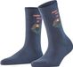Burlington Jingle Bells gedessineerd katoen sokken dames blauw - maat 36-41