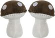 Item International Item Deurstopper paddenstoel - 2x - bruin - kinderkamer - 17 x 17 x 23 cm - herfst