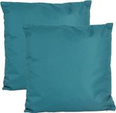 Anna's Collection Sierkussens Tuin 2x Petrol Blauw 45x45 cm