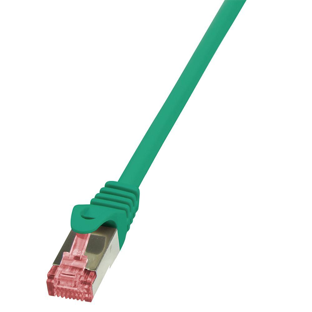 LogiLink RJ45 Netwerk Aansluitkabel CAT 6 S/FTP 0.25 m Groen Vlambestendig Snagless