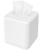 Livelab Tissue Box Cover met basis - vierkante plastic houder, decoratieve koffer, moderne gezichtspapierdispenser voor badkamer, ijdelheid werkbladen, nachtstandaarden, bureau - wit