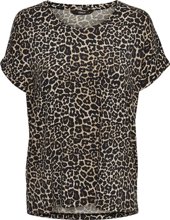 ONLY ONLMOSTER AOP S/S TOP JRS - T-shirt - Black/leo Aop - Women - Size S