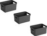 Bellatio Decorations Sunware Opbergbox Sigma - 3x stuks - kunststof - antraciet - 5 liter - Opbergbakken/opbergers - 25,2 x 18 x 12,2 cm