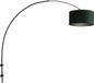 Steinhauer Zwarte boog wandlamp 8139ZW met groen velours kap, metaal en textiel, 145 cm hoog